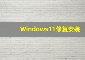 Windows11修复安装