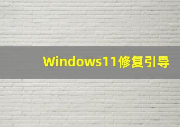 Windows11修复引导