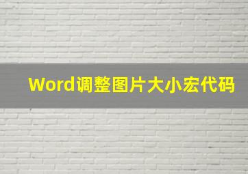 Word调整图片大小宏代码