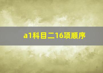 a1科目二16项顺序