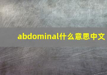 abdominal什么意思中文