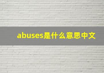 abuses是什么意思中文