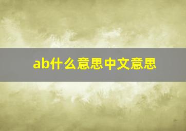 ab什么意思中文意思