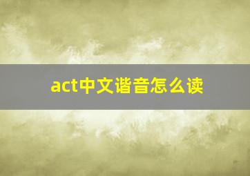 act中文谐音怎么读