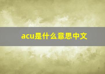 acu是什么意思中文