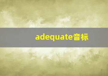 adequate音标