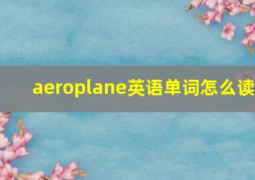 aeroplane英语单词怎么读