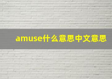 amuse什么意思中文意思