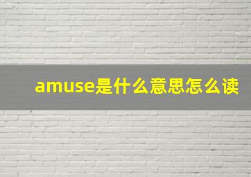 amuse是什么意思怎么读