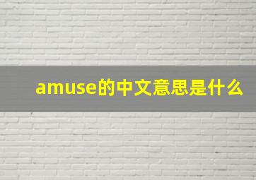 amuse的中文意思是什么