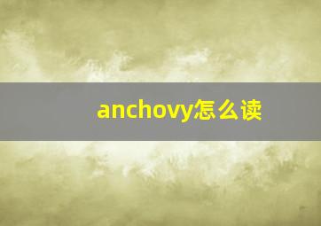 anchovy怎么读