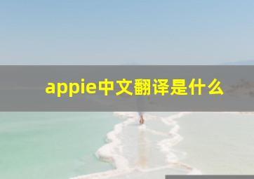 appie中文翻译是什么