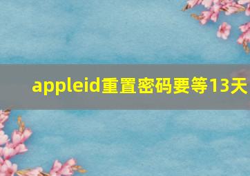 appleid重置密码要等13天