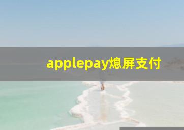 applepay熄屏支付