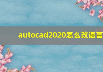 autocad2020怎么改语言