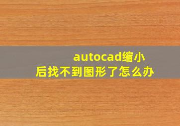 autocad缩小后找不到图形了怎么办