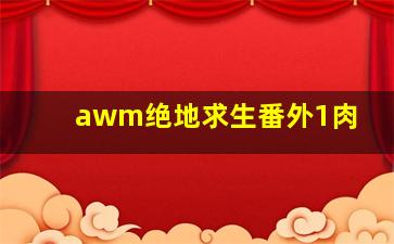 awm绝地求生番外1肉