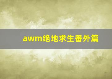 awm绝地求生番外篇