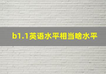 b1.1英语水平相当啥水平