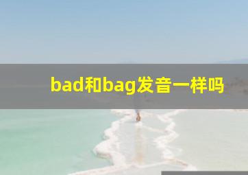 bad和bag发音一样吗