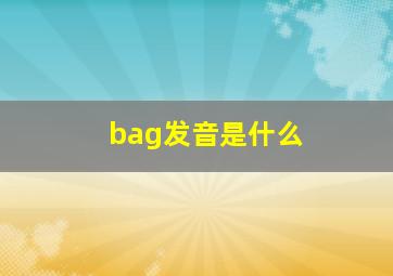 bag发音是什么