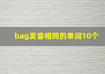 bag发音相同的单词10个