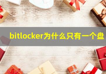 bitlocker为什么只有一个盘