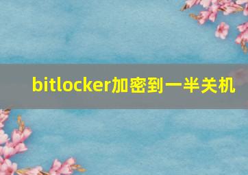 bitlocker加密到一半关机