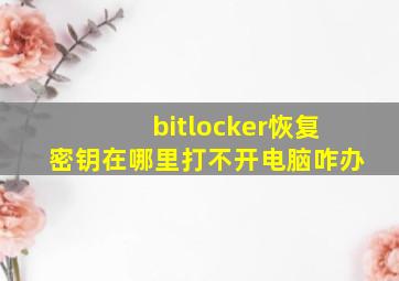 bitlocker恢复密钥在哪里打不开电脑咋办