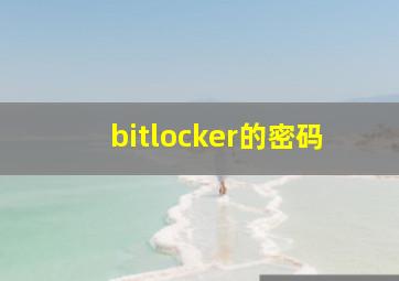 bitlocker的密码