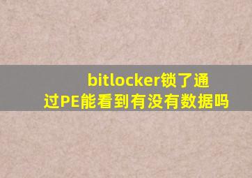 bitlocker锁了通过PE能看到有没有数据吗