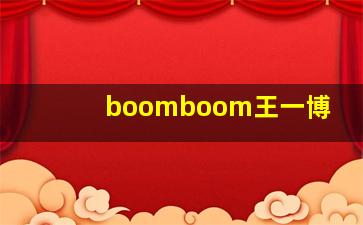 boomboom王一博