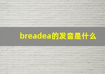 breadea的发音是什么