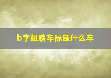 b字翅膀车标是什么车