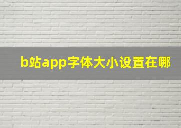 b站app字体大小设置在哪