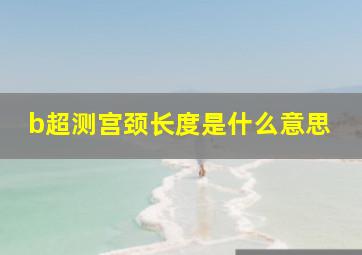 b超测宫颈长度是什么意思