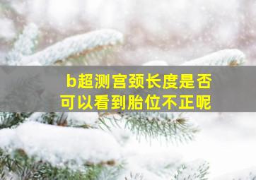 b超测宫颈长度是否可以看到胎位不正呢