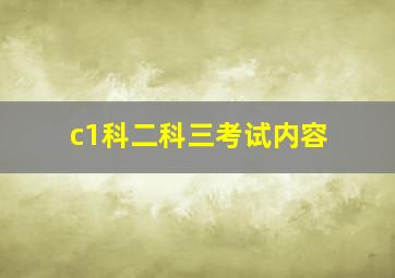 c1科二科三考试内容