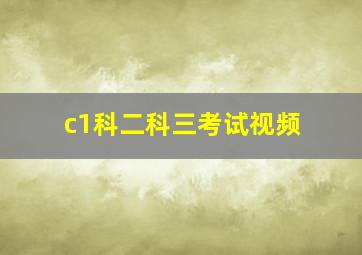 c1科二科三考试视频