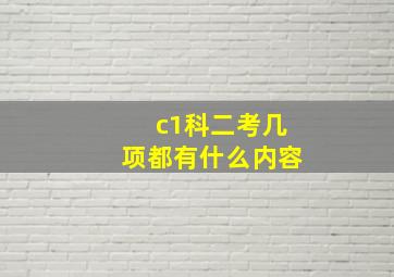 c1科二考几项都有什么内容