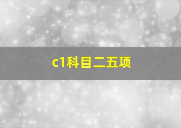 c1科目二五项