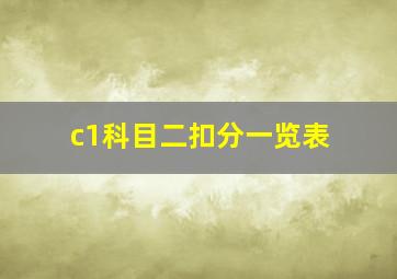 c1科目二扣分一览表