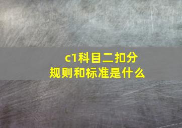 c1科目二扣分规则和标准是什么