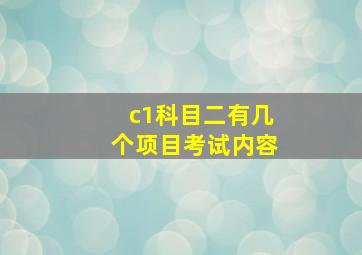 c1科目二有几个项目考试内容