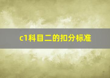 c1科目二的扣分标准