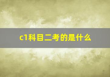 c1科目二考的是什么