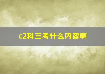 c2科三考什么内容啊