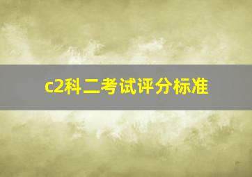 c2科二考试评分标准