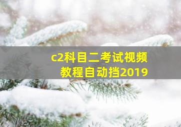 c2科目二考试视频教程自动挡2019