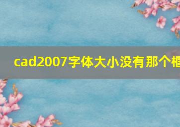 cad2007字体大小没有那个框